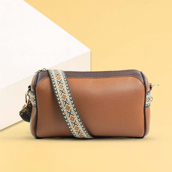 Pillow Shaped Shoulder Bag Brown